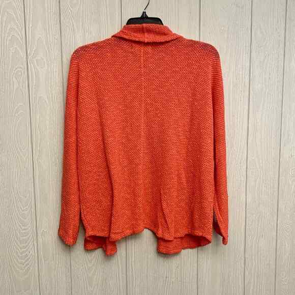 Velvet By Graham And Spencer Coral Hibiscus Orange Cardigan Sweater Small NWT - Picture 4 of 4